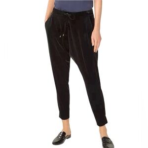 Eileen Fisher Black Velvet Drawstring Ankle Joggers, size S/P